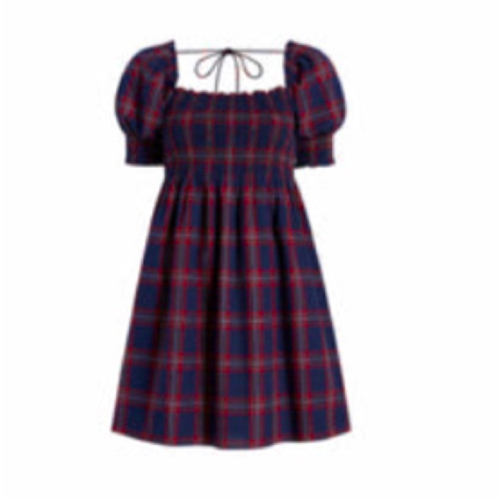 Hill House Athena Nap Dress in Iris Tartan XS